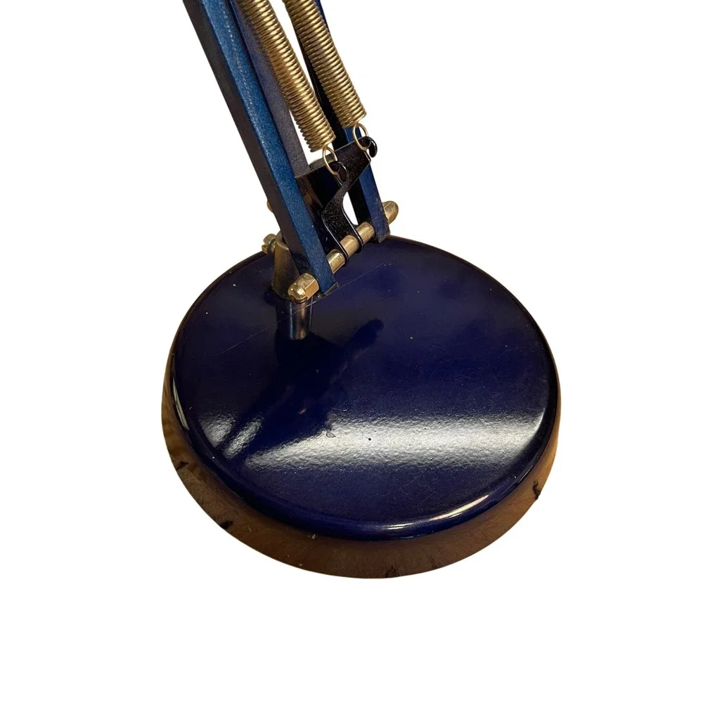 Vintage IKEA Forsa Cobalt Blue Swing Arm Desk Lamp Metal Architect Task Light